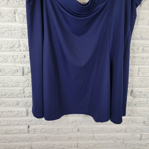 Isaac Mizrahi Live QVC Womens Skirt 3XP Mini Flare Blue Poly Blend BLU205E - Picture 4 of 9